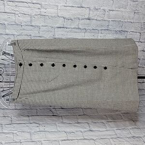 J H‎ COLLECTIBLES VINTAGE Black and White Houndstooth Wool Maxi Skirt